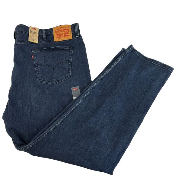 New Mens Levi’s 541 Athletic Taper Stretch Jeans 48x34 Irregular NWT Dark Wash - Picture 1 of 8